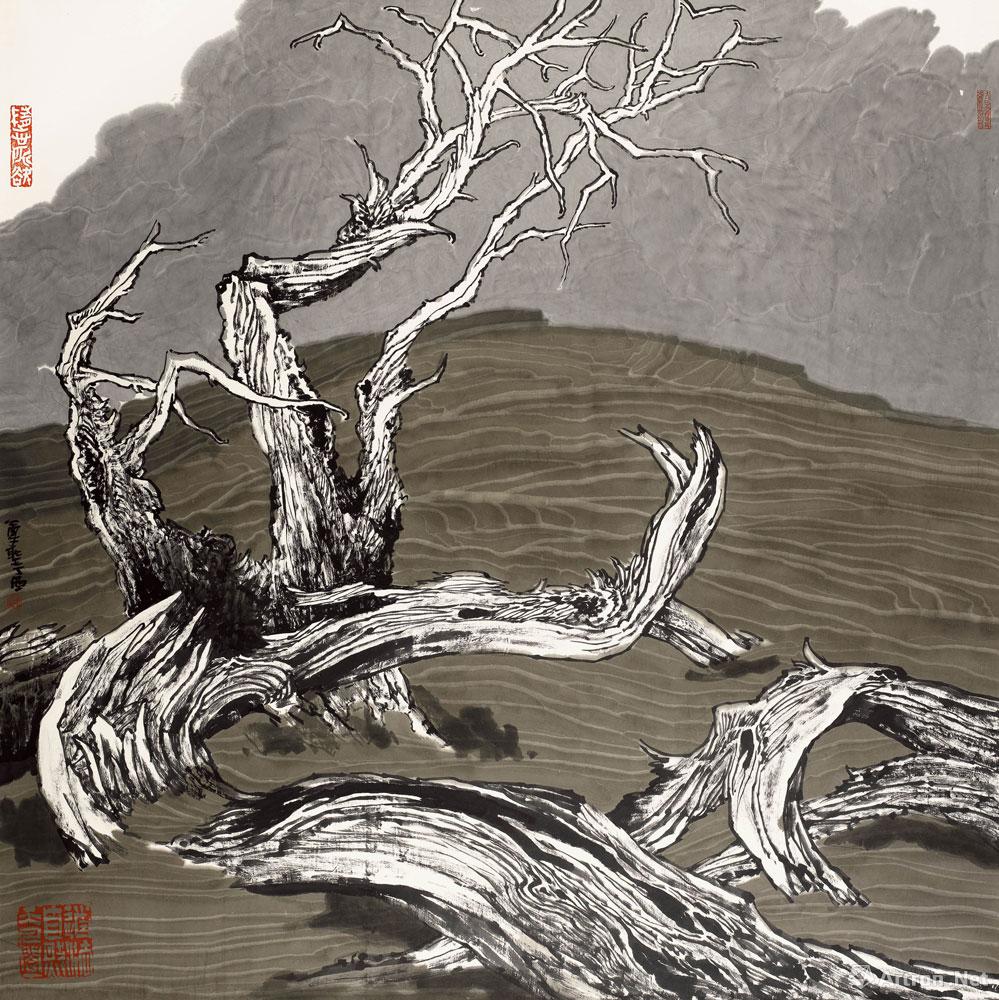 天地悲歌_不朽的胡杨_周尊圣作品展_周尊圣在线作品