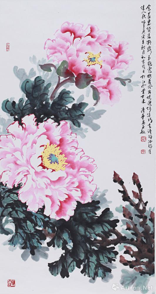 晨凝露_牡丹系列_李清华作品展_李清华在线作品_李-家
