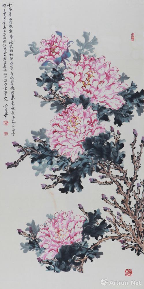 和风着露_牡丹系列_李清华作品展_李清华在线作品_李