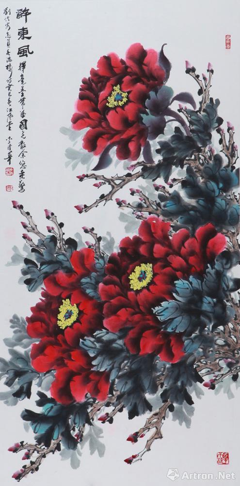 赠君一篮富贵花_牡丹系列_李清华作品展_李清华在线作品_李清华官方