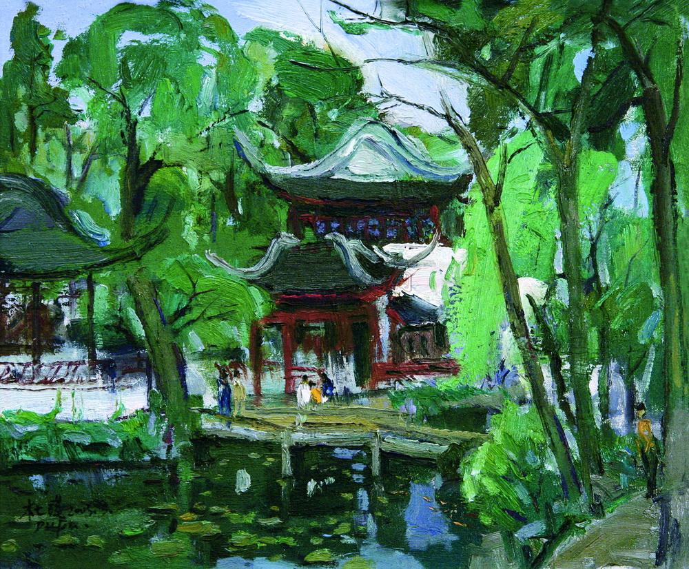 1063 拙政园 布面油画