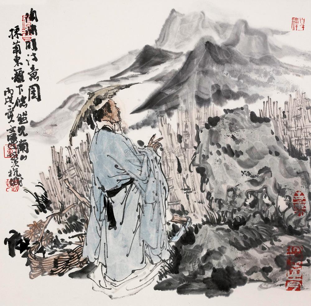 0053 2006年作 陶渊明诗意 镜片
