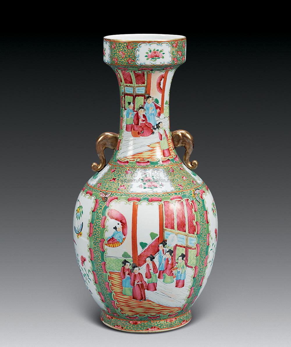 【清代 广彩人物盘口瓶】拍卖品_图片_价格_鉴赏_清代其它彩釉瓷器_雅昌艺术品拍卖网