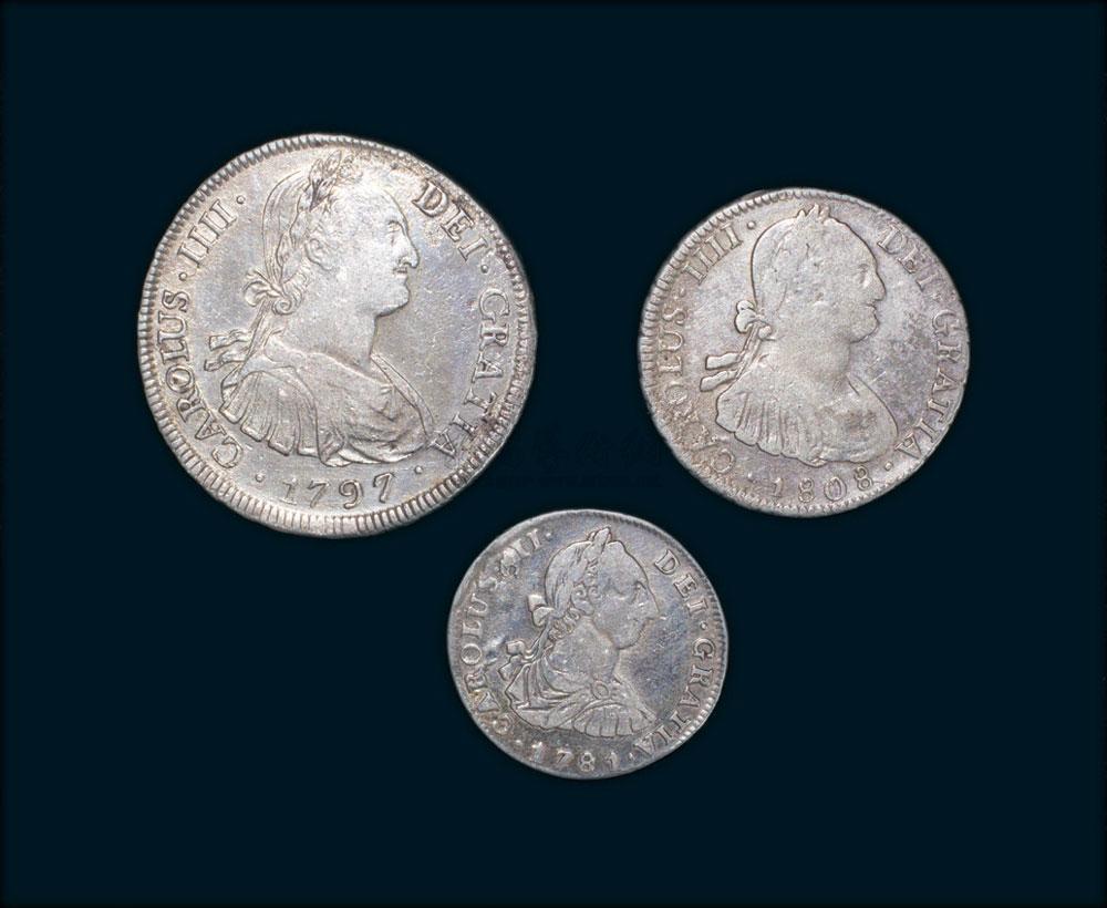 【1797-1808年西班牙银币3枚全套】拍卖品_图