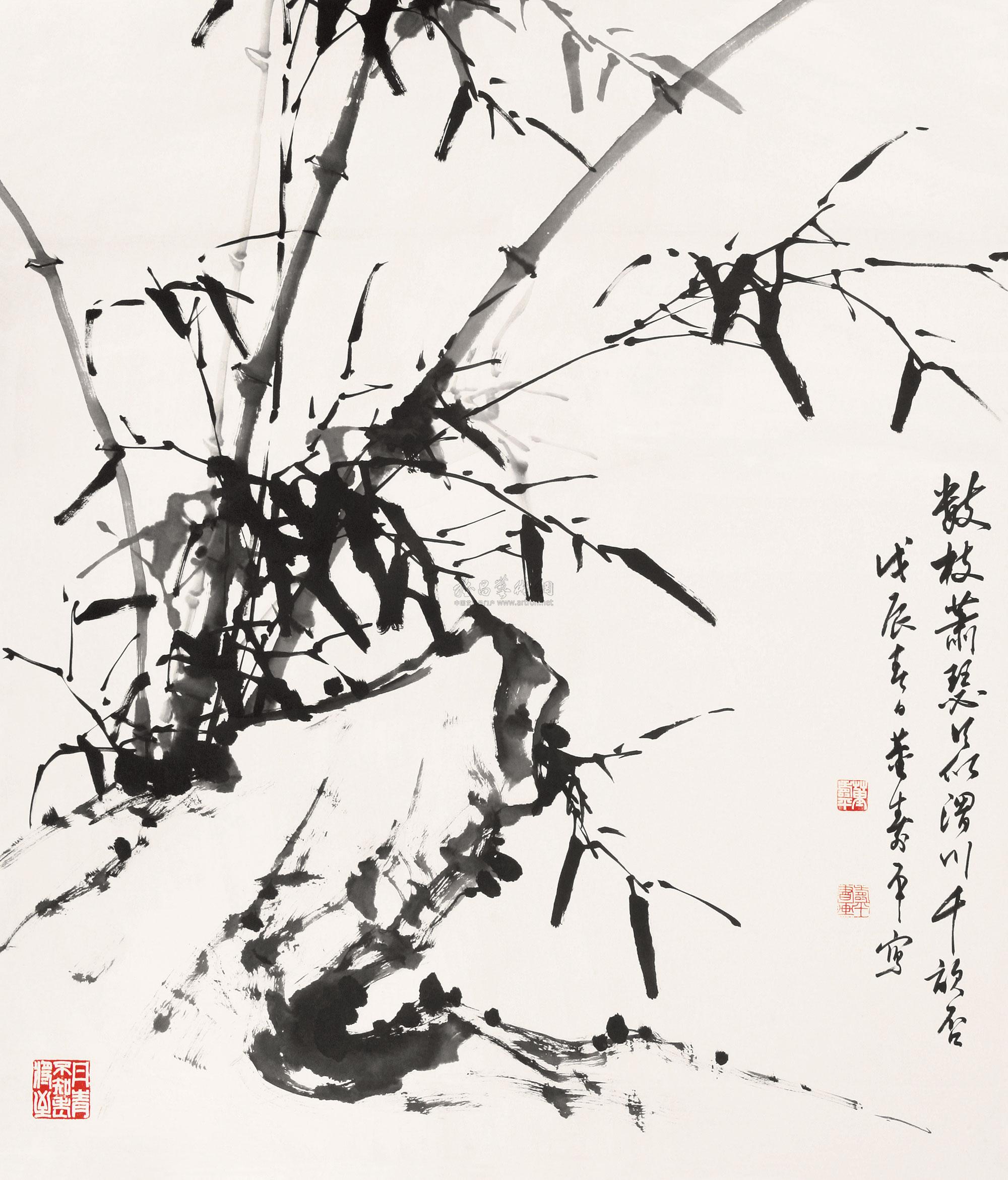 1032 竹子 立轴 水墨纸本
