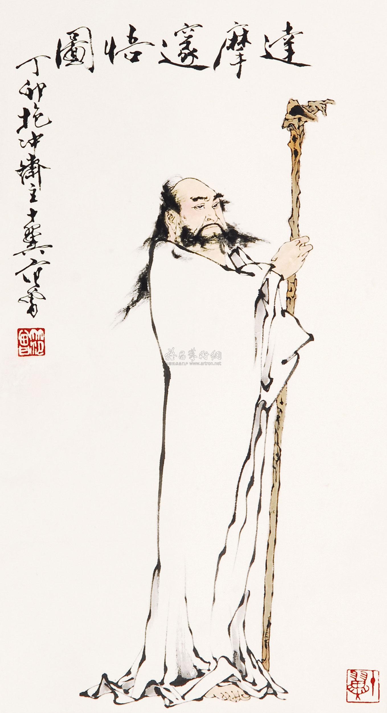 【达摩邃悟图 立轴 设色纸本】拍卖品_图片_价格_鉴赏_绘画_雅昌艺术品拍卖网