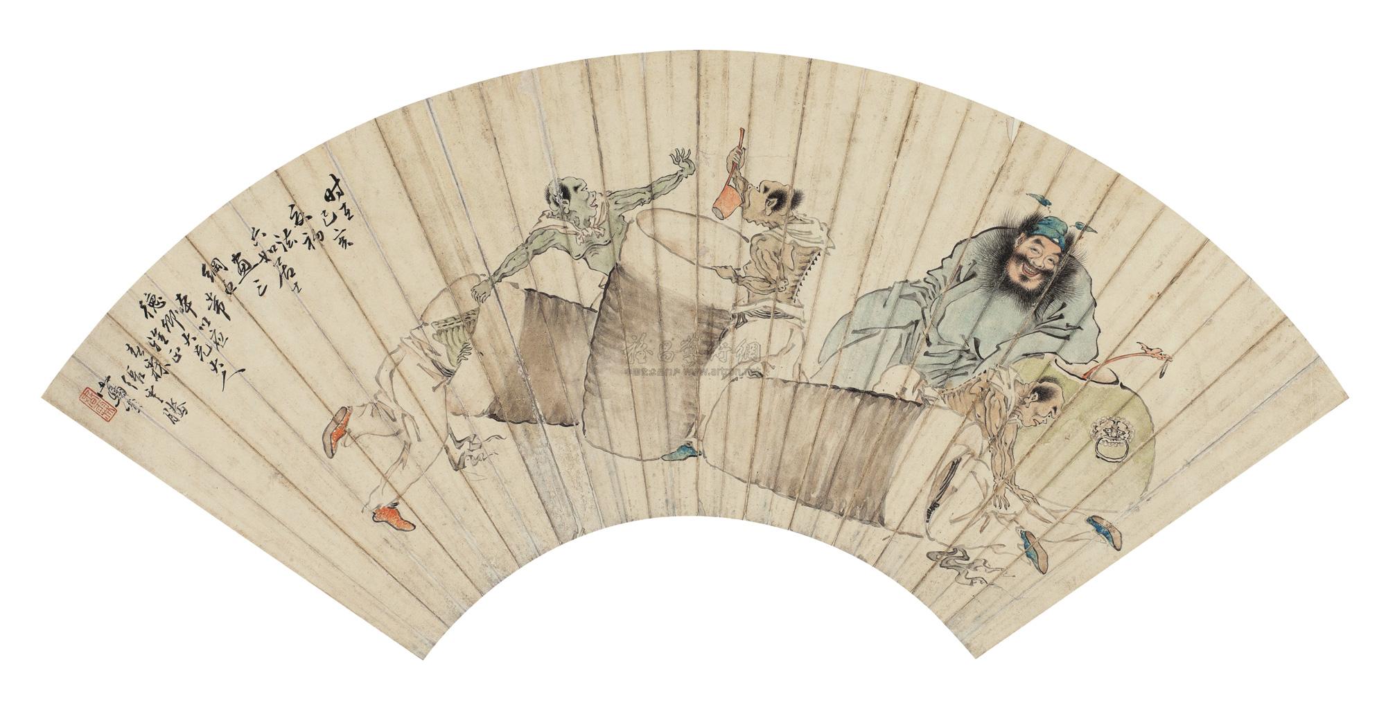 【三纲五常图 镜心 设色纸本】拍卖品_图片_价