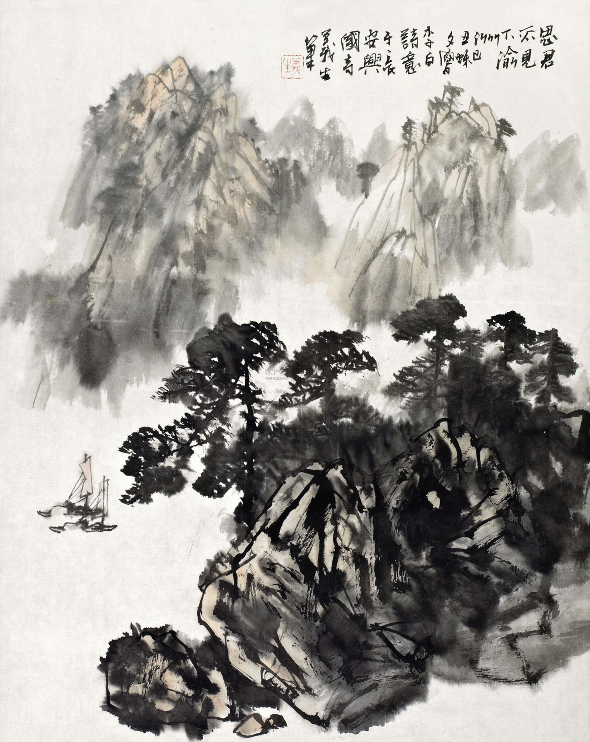 【思君不见下渝州 镜心 设色纸本】拍卖品_图