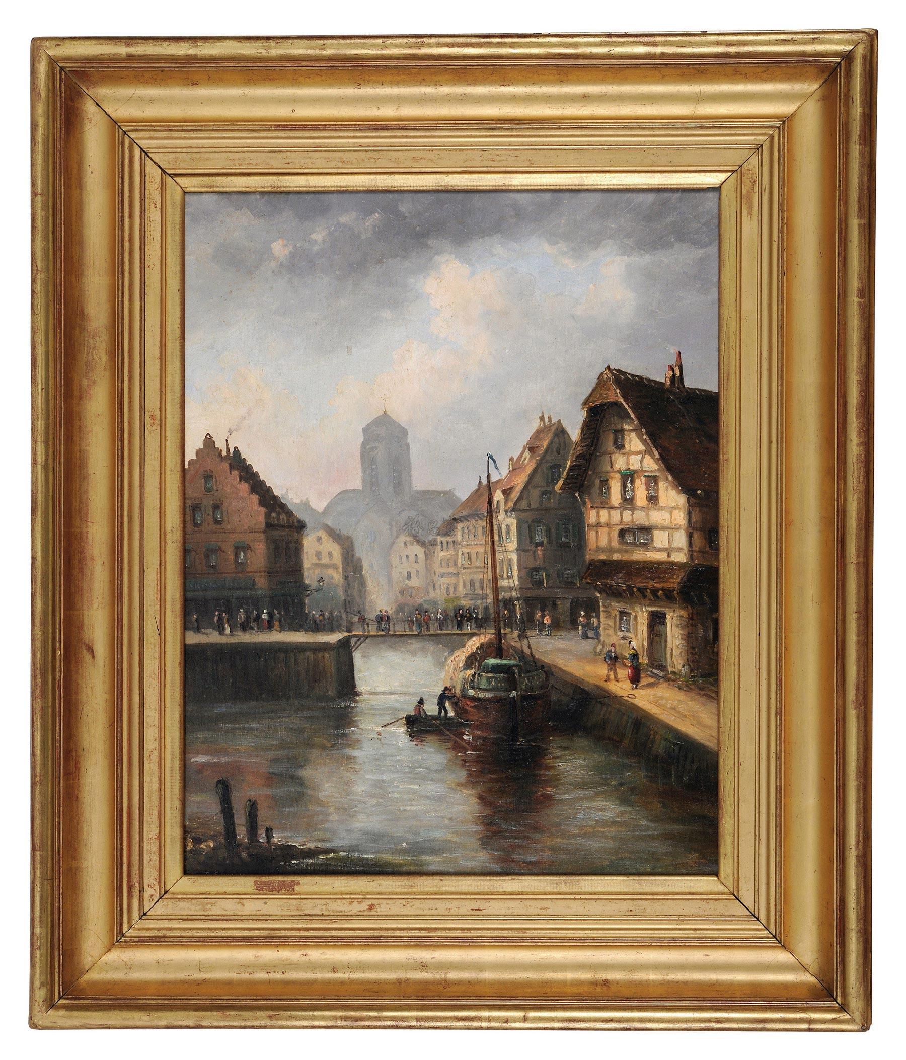 风景 布鲁日/0874 一幅由著名法国画家绘制，名为「布鲁日的风景」的油画
