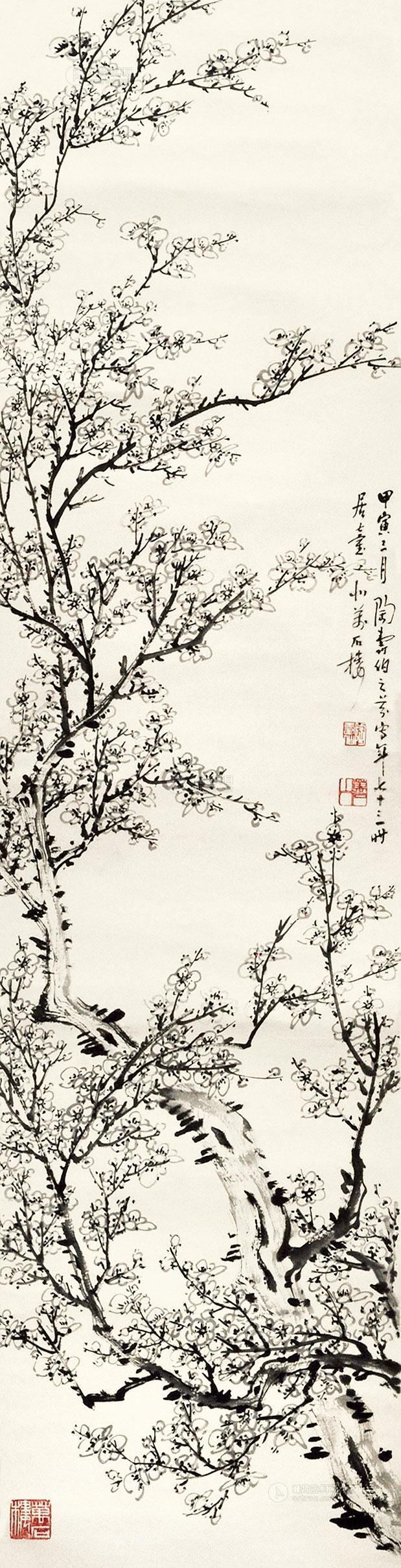 0074 墨梅 镜片 纸本