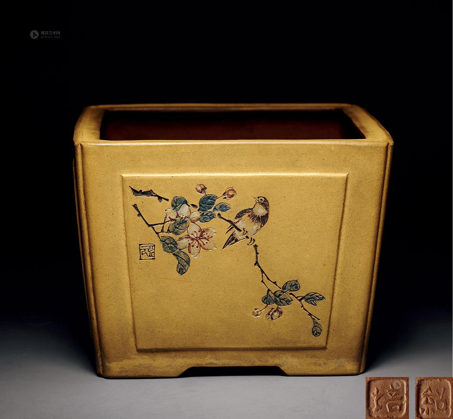 【顾绍培 一颗印花盆】拍卖品_图片_价格_鉴赏_紫砂