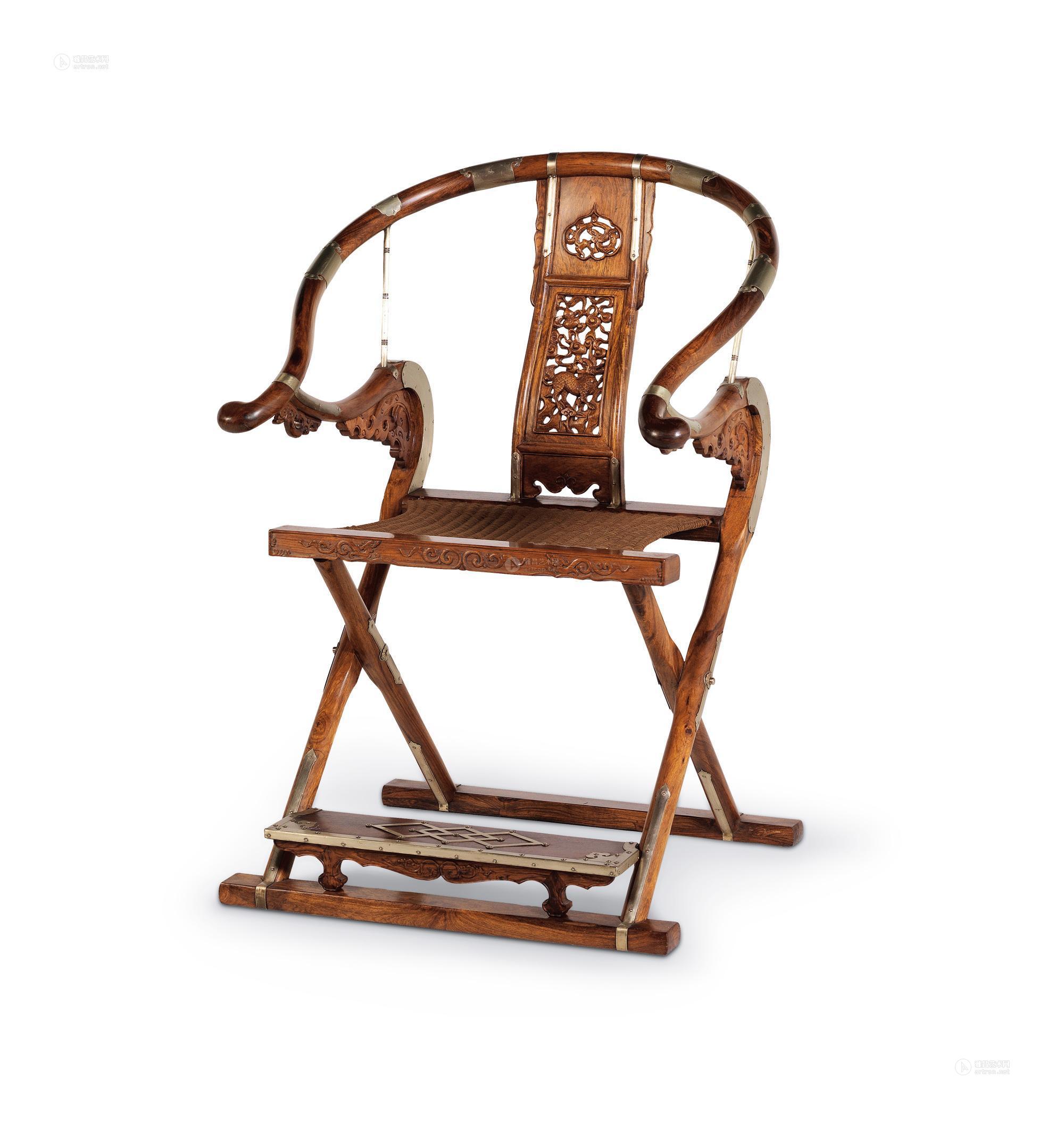 【明式黄花梨雕麒麟交椅】拍卖品_图片_价格