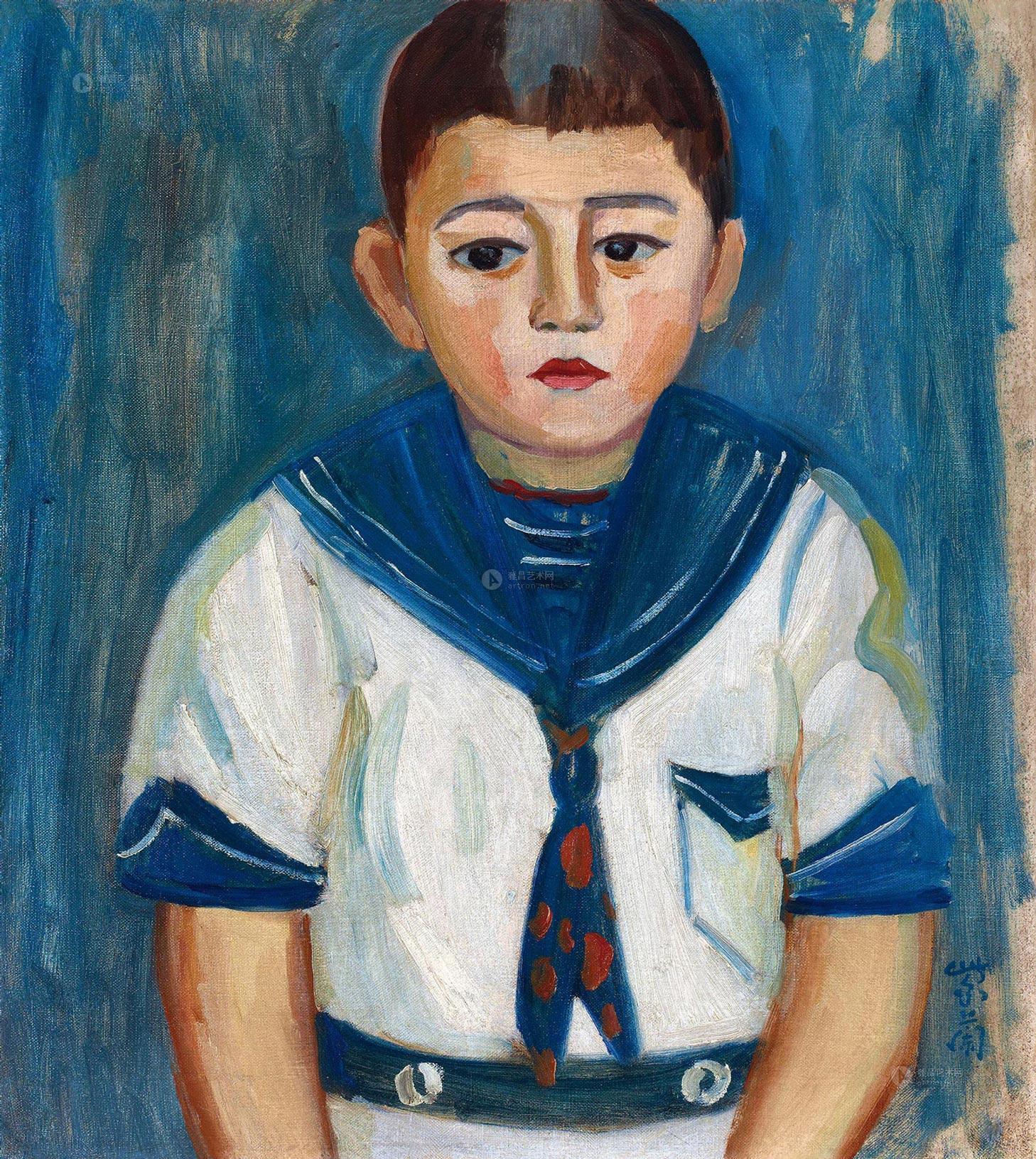 0014 1930年作 忧伤的男孩 布面 油画