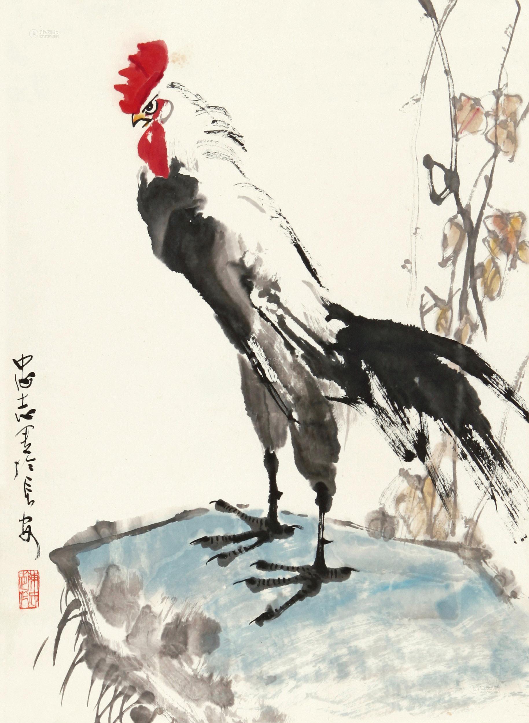 0335 大公鸡 (一件) 立轴 纸本