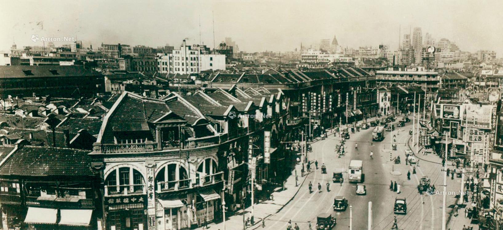 0459 30年代上海爱多亚路街景银盐照片