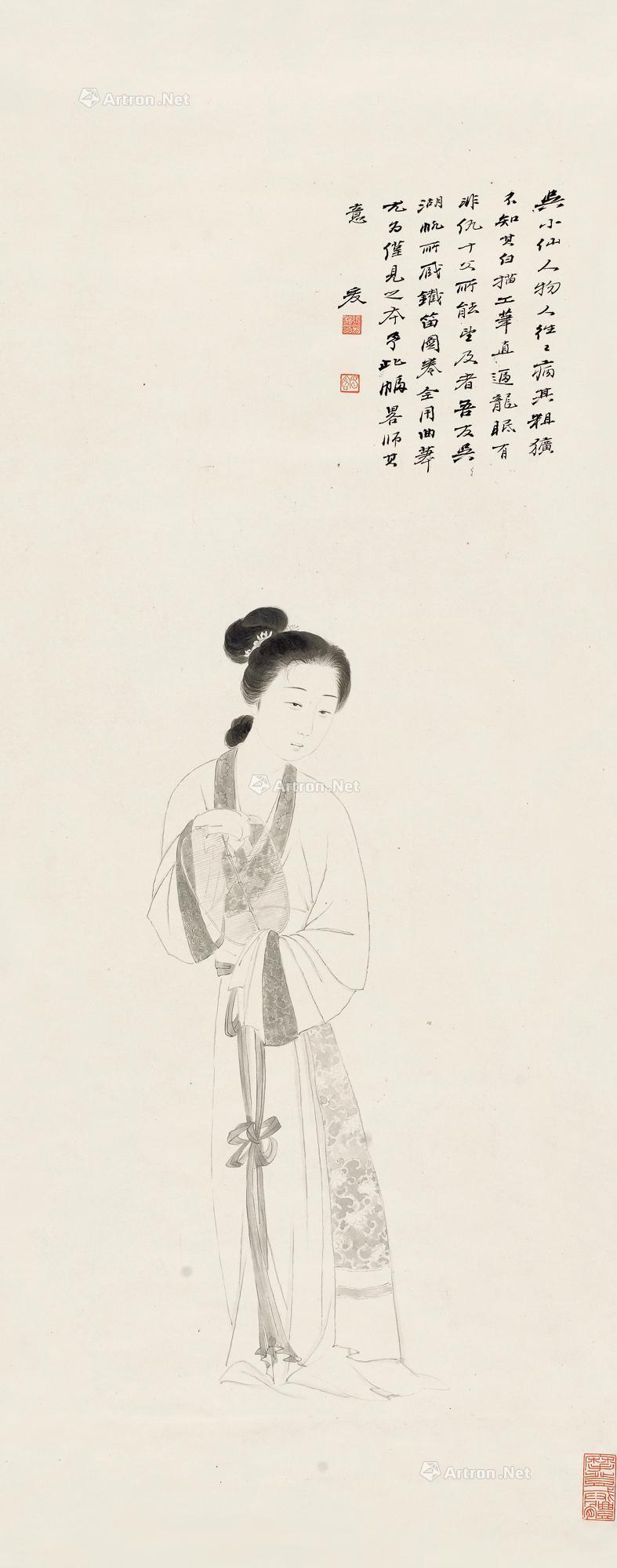 1116 仿吴小仙仕女图 立轴 水墨纸本