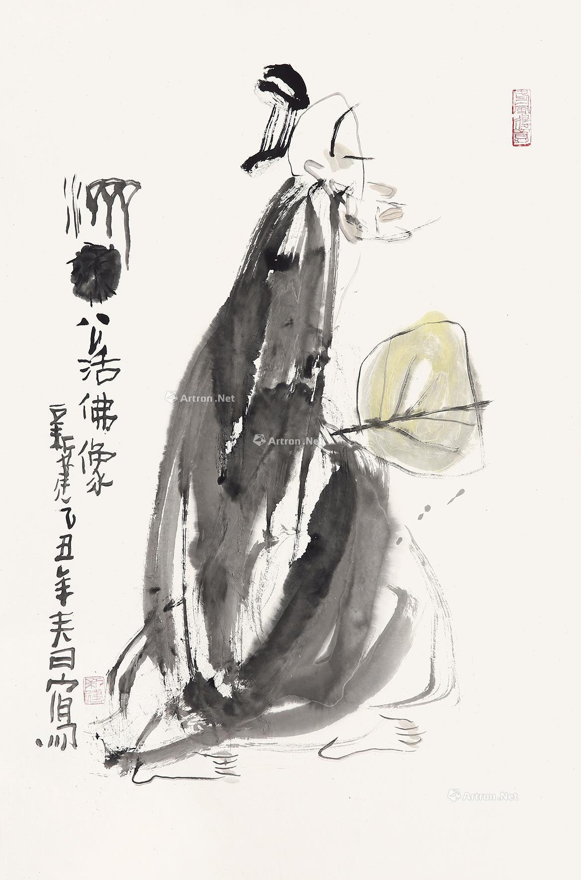 0227 济公活佛像 镜心 水墨纸本