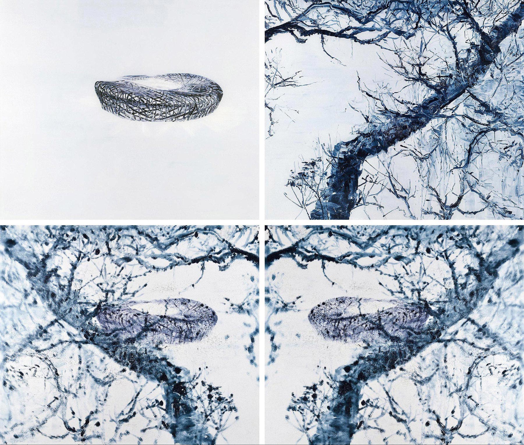5608 2007年作 互毁而同一的像·鸟巢 布面油画,照片