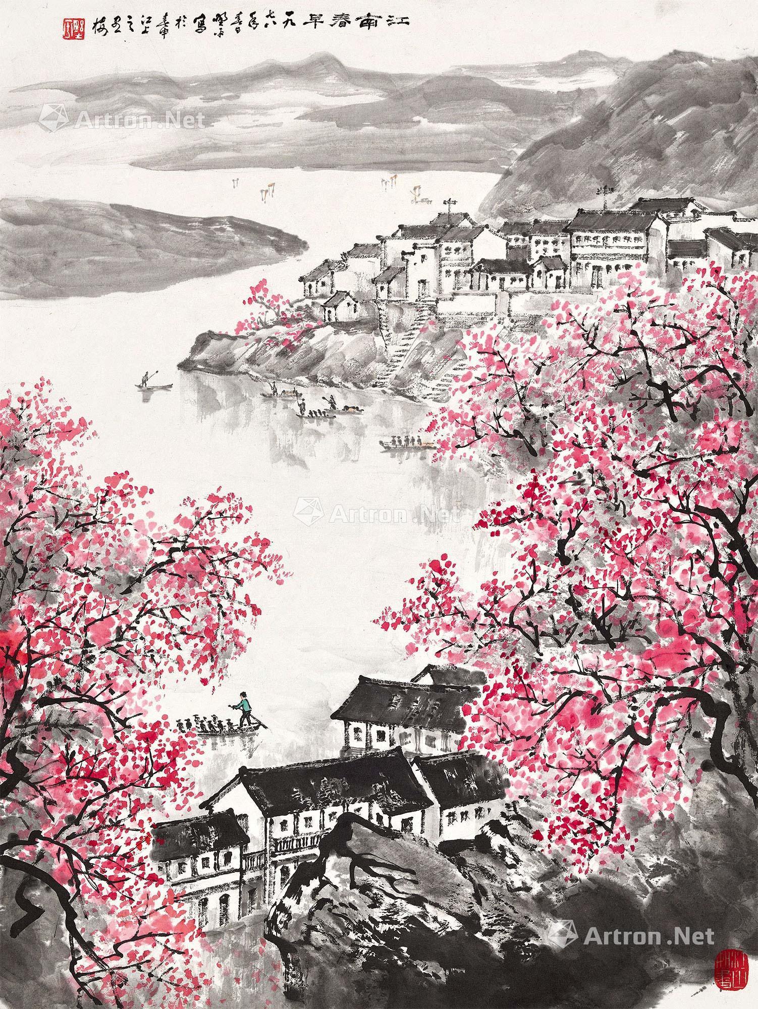 0524 1978年作 江南春早 立轴 设色纸本