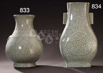 0833 清雍正 仿哥窑环耳尊