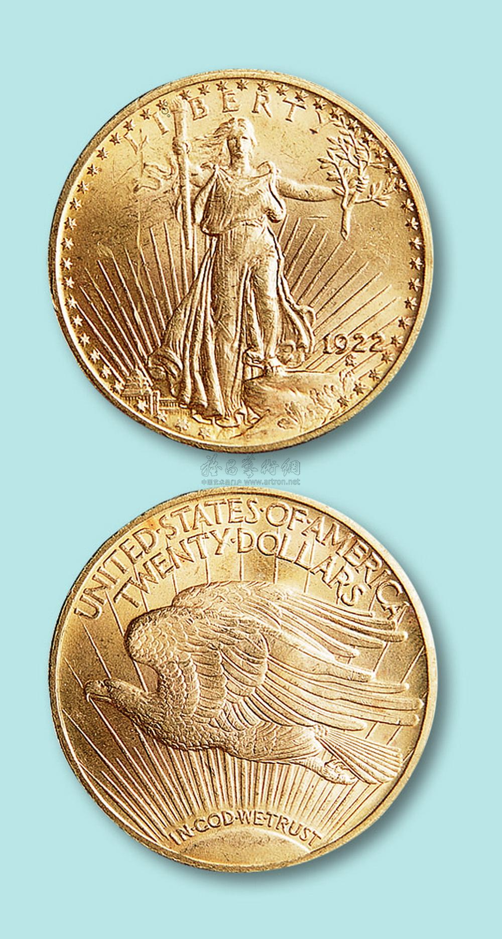 3260 1922年美国自由女神金币一枚