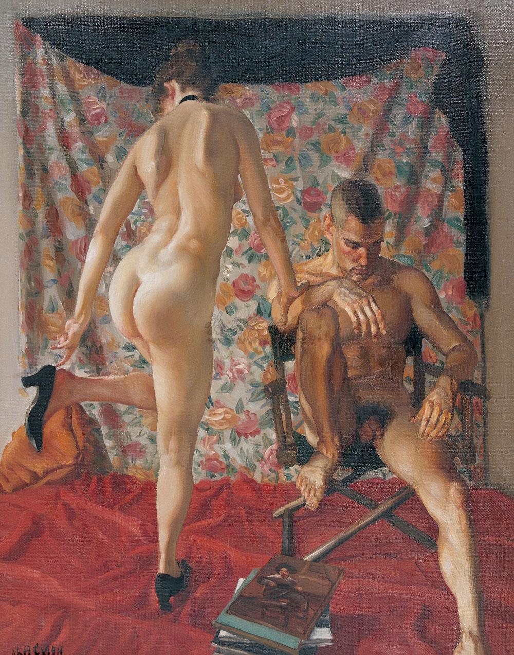 【1994年作 <em>男女</em>双<em>人体</em> 布上 油彩】拍卖品_图