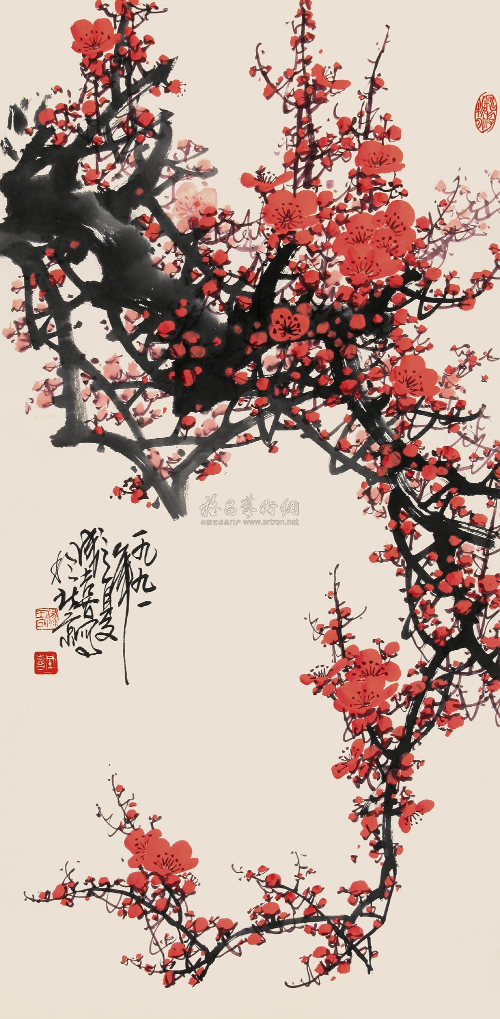 【梅花 立轴 纸本】拍卖品_图片_价格_鉴赏_绘画_雅昌艺术品拍卖网