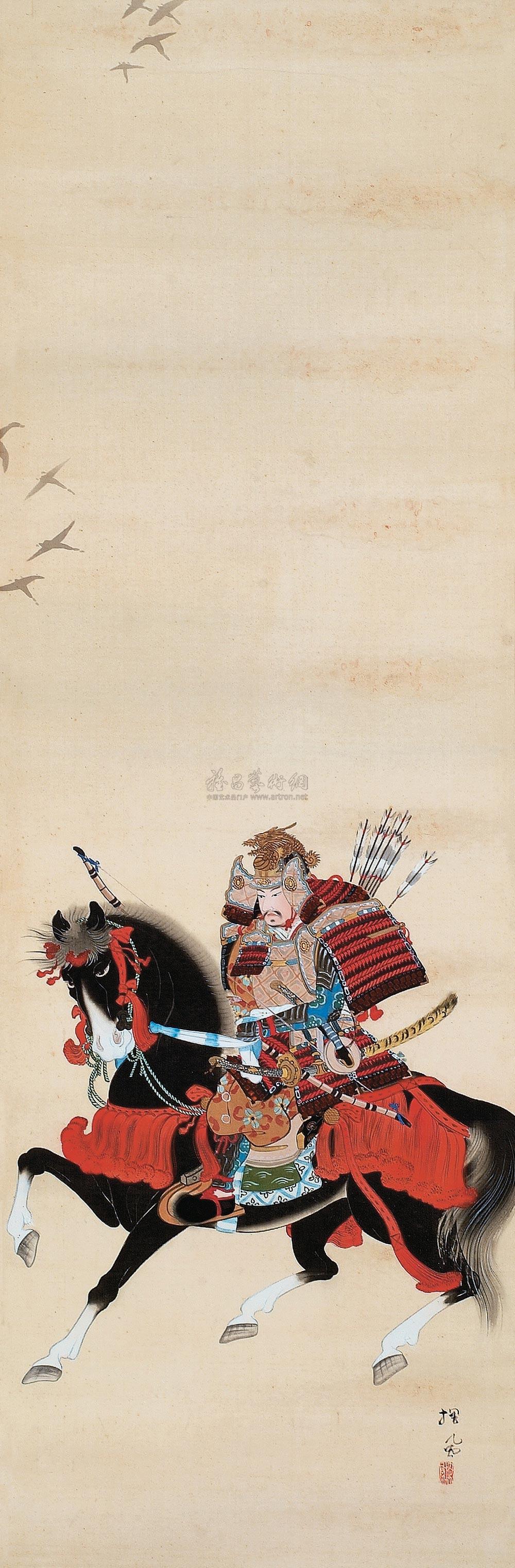 【日本武士 立轴 设色纸本】拍卖品_图片_价格_鉴赏_绘画_雅昌艺术品