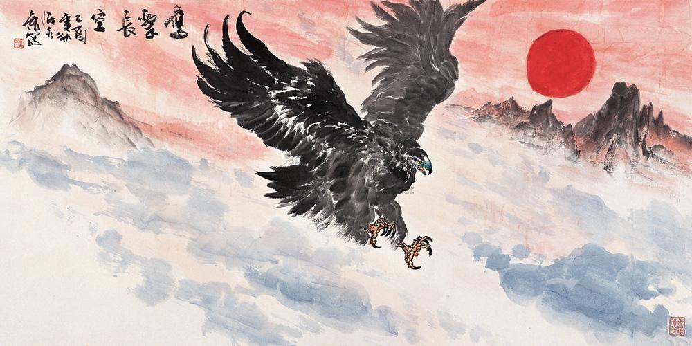 0272 2005年作 鹰击长空 镜心 纸本