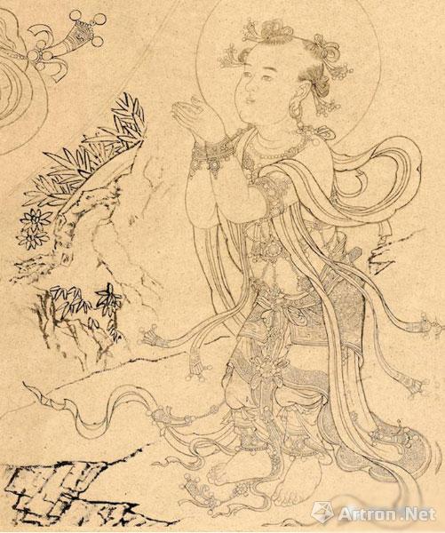 苏柏斗摹明代法海寺壁画纪水月观音白描本