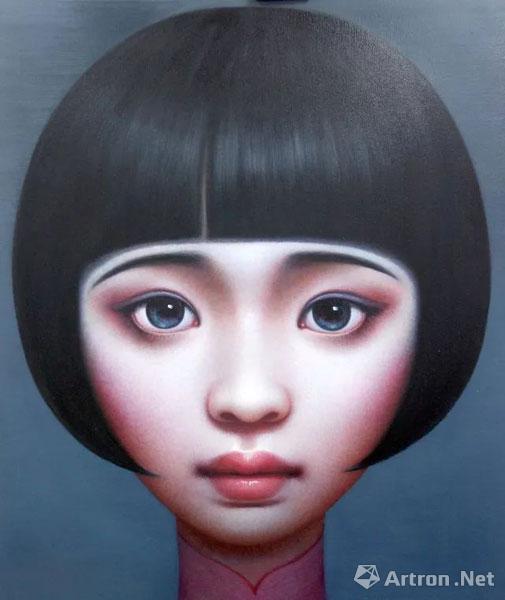 《北京女孩》 直径150cm 布面油画