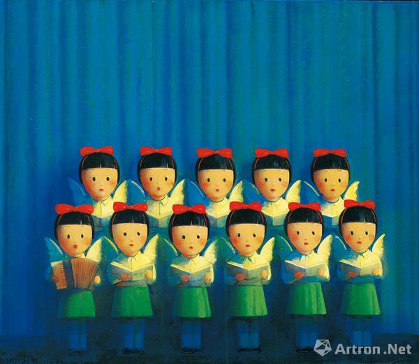 《天使合唱团 刘野 60×70cm 2001 布面油画