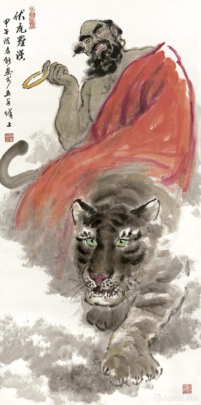 《伏虎罗汉》    陈孝能 138*68cm