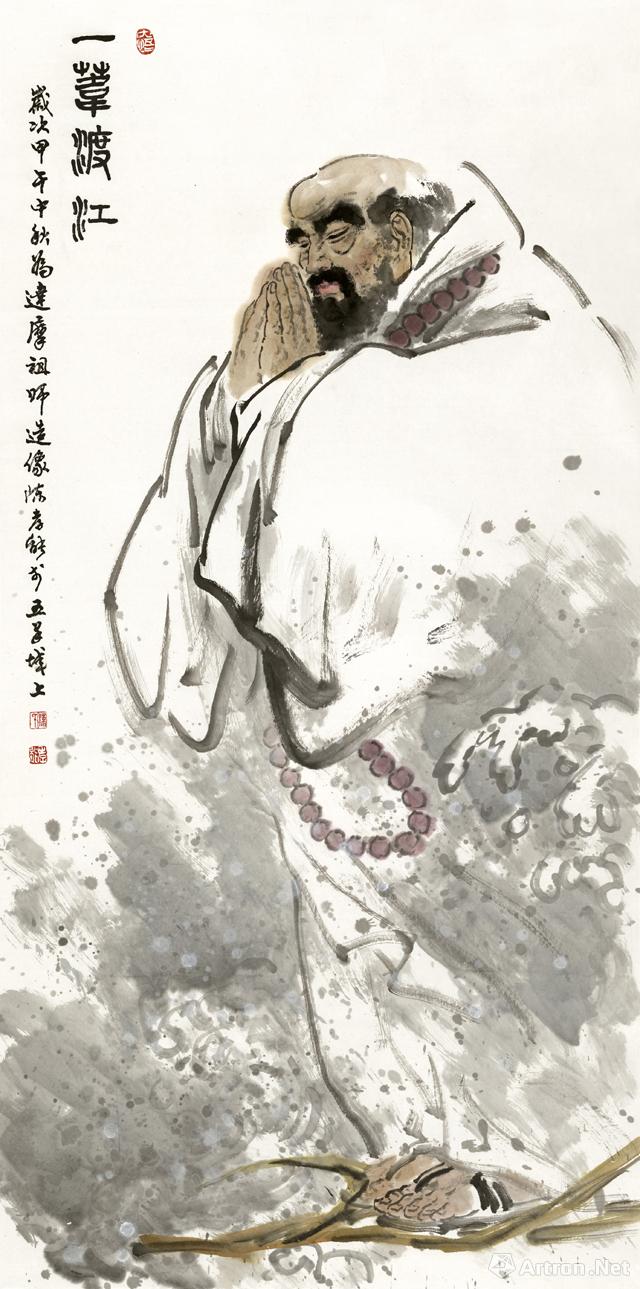 《一苇渡江》   陈孝能 138*68cm