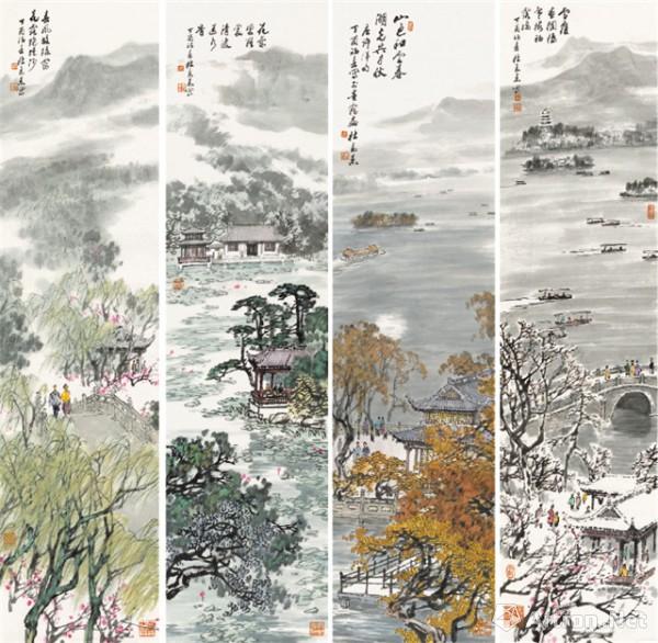 "四季湖山"当代中国山水画四条屏作品展