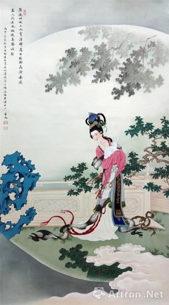 临黄均《姮娥图》  曾旭 85x155cm 2016年 绢本设色