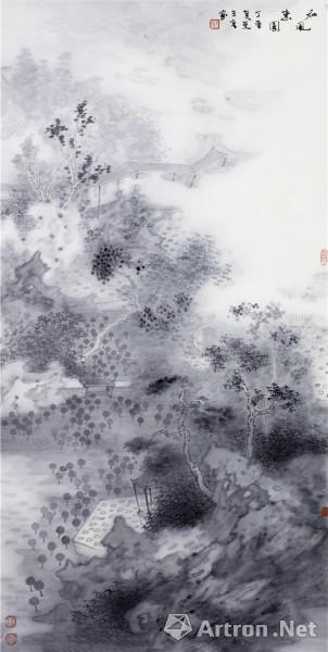 《和风惠园》  于亨 69x136cm