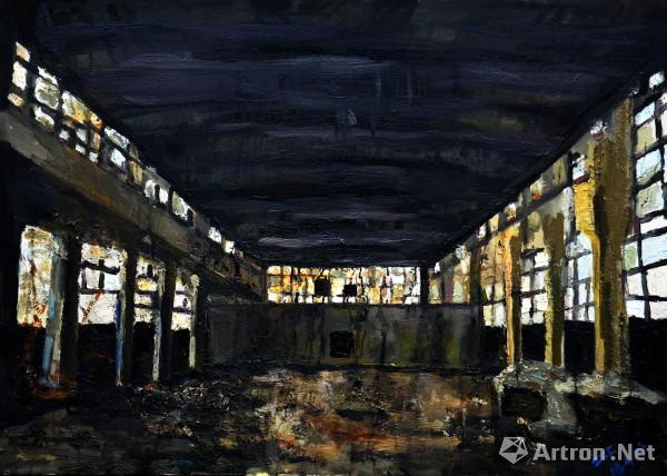 《废弃的旧工厂》  张三峰 90x120cm  布面油画