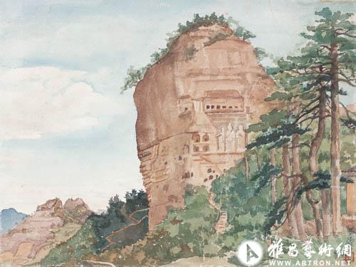 萧淑芳写生作品 麦积山 23.