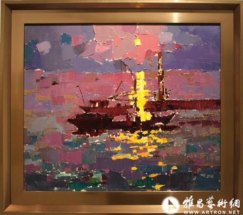 肖峰 《北海的夜》 60×50cm 布面油画