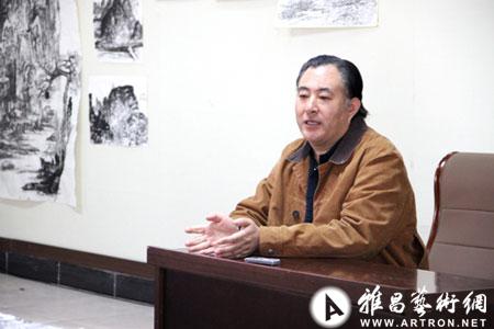 张培武,韩国栋为中国画创作班授课