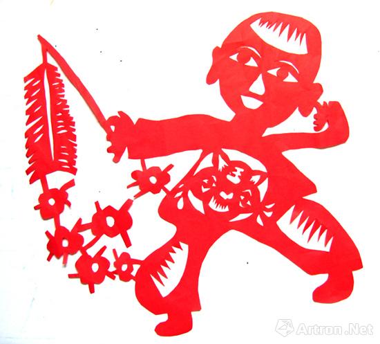 儿童尊敬长辈剪纸样稿