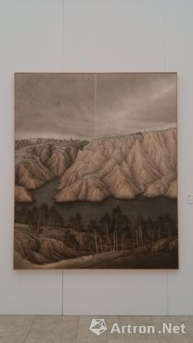 《关山暮色一水隔》 王葱葱 230x190cm 中国画