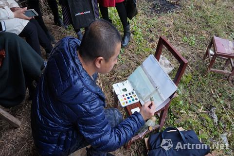 陈勇劲老师写生张昊老师写生水彩画系研究生写生写生作品交流参观"