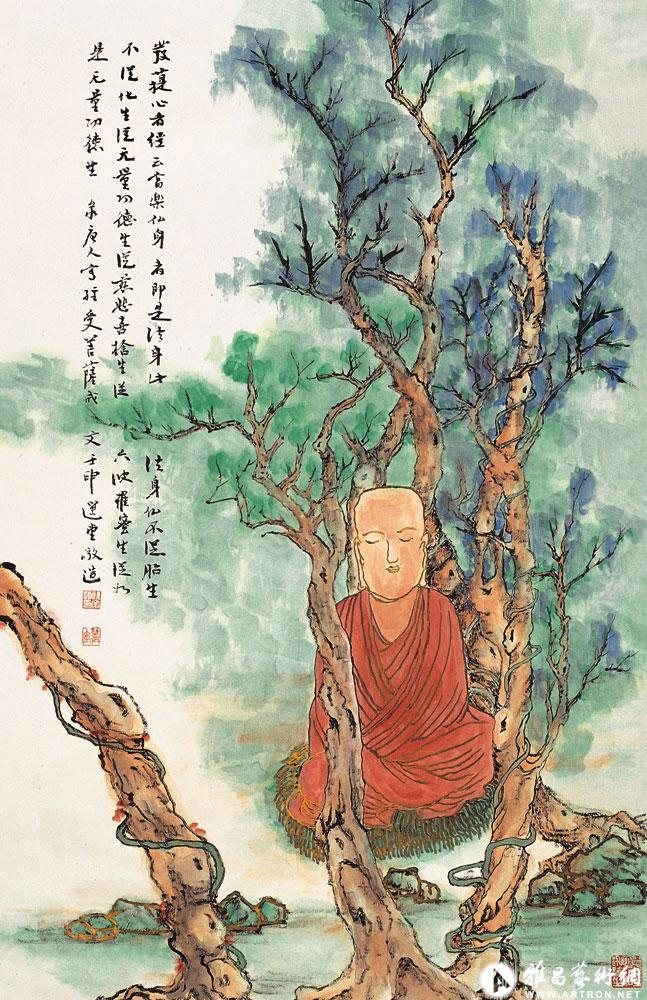 六树罗汉像<br>^-^Lohan Meditating among Six Trees