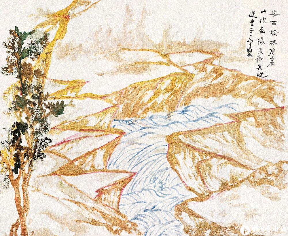 盛唐山水溪流画样<br>^-^Mountain Stream in Tang Dynasty Dunhuang Style
