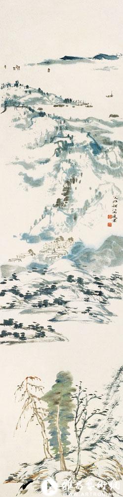 江南山水<br>^-^Landscape of Southern China Color on Paper