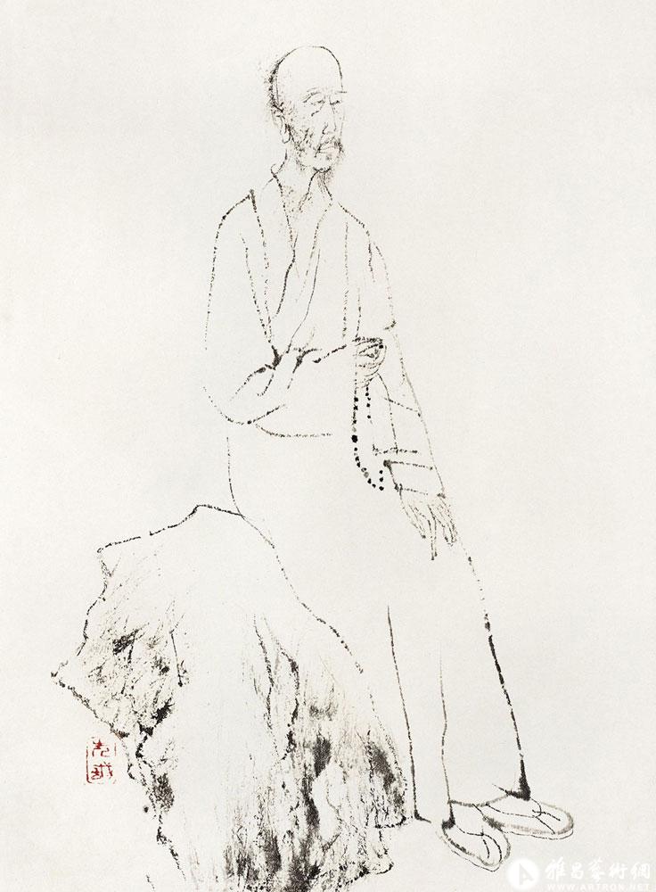 白石山翁消夏图局部