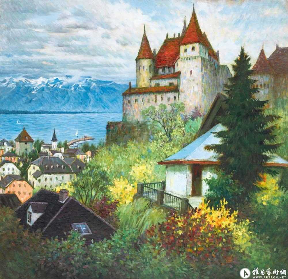 瑞士日内瓦湖畔的古堡