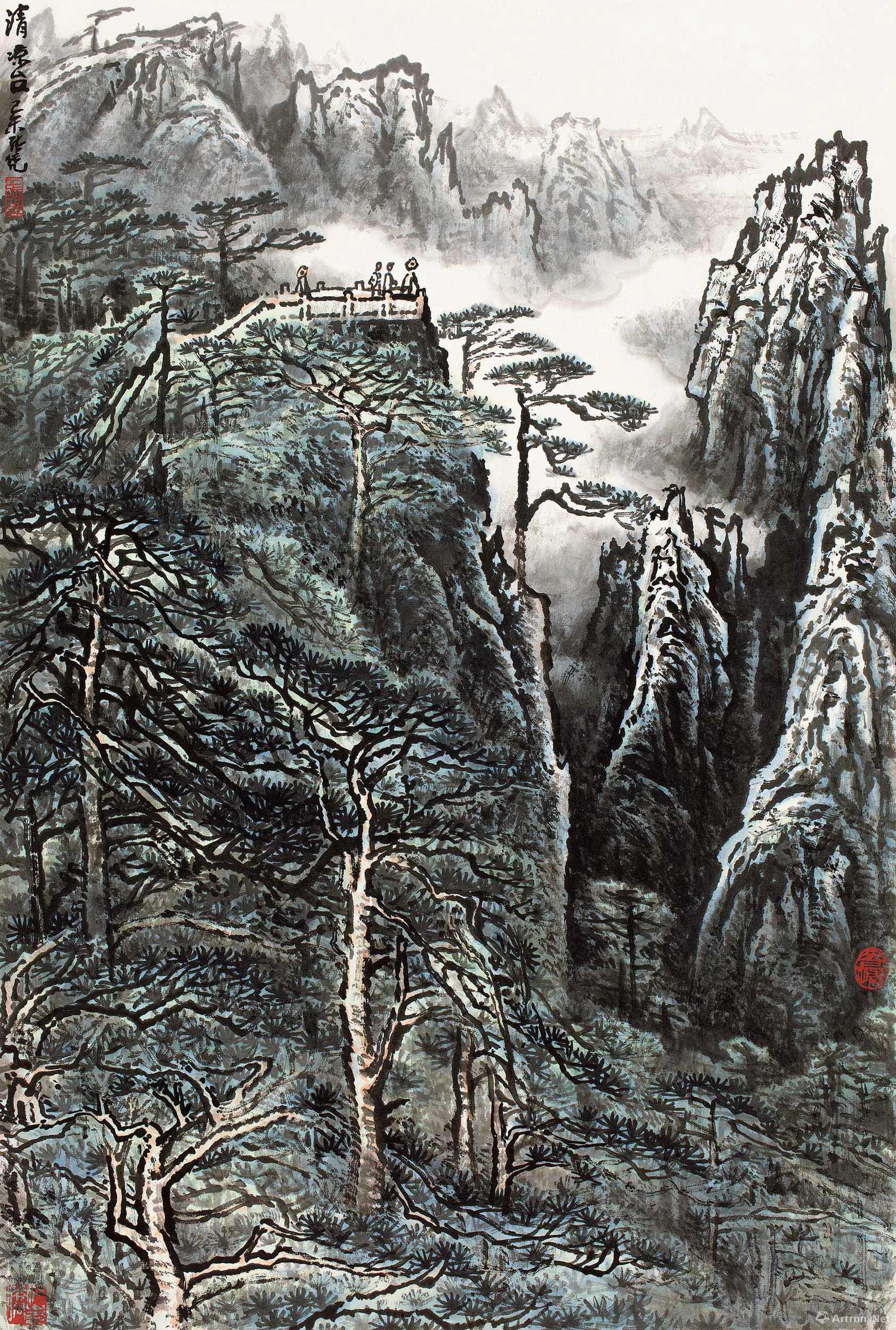 黄山白鹅岭_《中国近现代名家画集·张凭》_张凭作品展_张凭在线作品